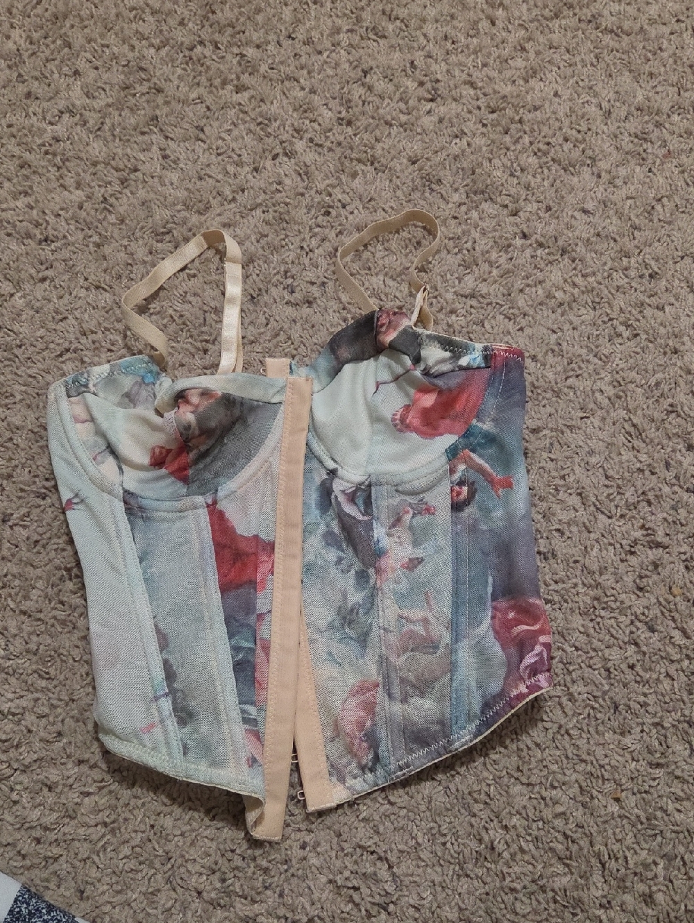 Floral Bustier Corset Top in Pastel Multi